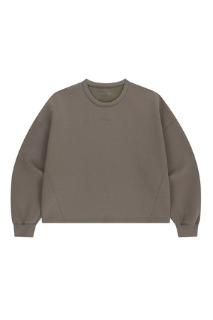 드리프트코어 우먼스 오버사이즈 크루 넥-브라운