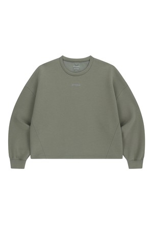 드리프트코어 우먼스 오버사이즈 크루 넥-카키