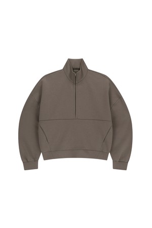 드리프트코어 우먼스 하프집업 탑-브라운