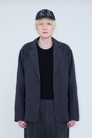 라미 린넨 헤이지 재킷_워시드 블랙