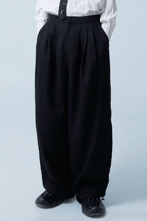 드래프트 스트링 와이드 팬츠_블랙