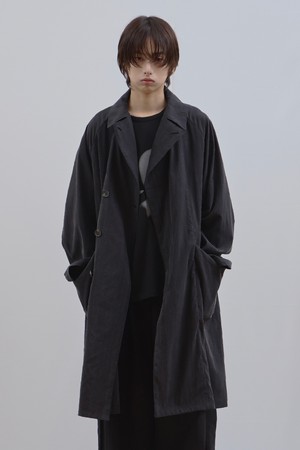 스웨이 워싱 블랙 루즈핏 트렌치코트_블랙
