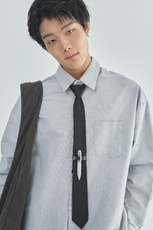 레더 홀더 타이_블랙