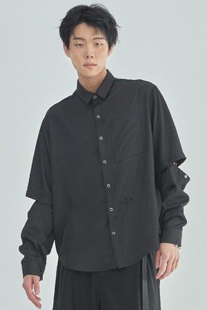 컷오프 모듈 셔츠_블랙
