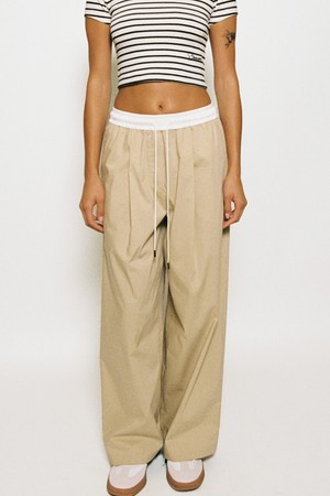 Alex two-tone wide-leg pleated pant  (2 colors)
