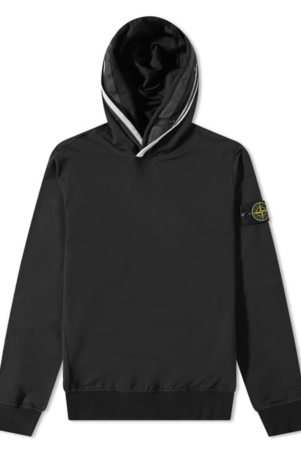 STONE ISLAND - 후디 - [스톤아일랜드] 22SS 761562852 V0029 와펜패치 블랙 남성 후드티셔츠