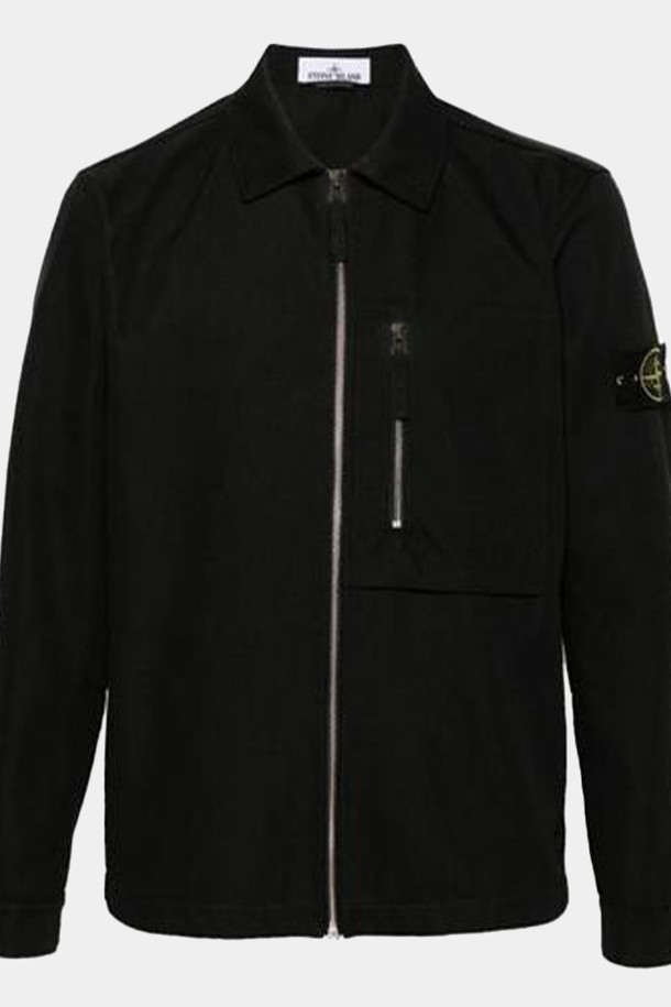 STONE ISLAND - 아노락/바람막이 - 스톤아일랜드 남성 코튼 나일론 드릴 오버셔츠 블랙 24FW 811511103 V0029