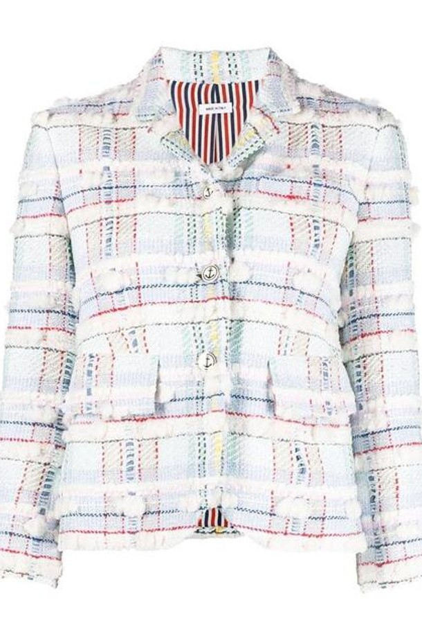 THOM BROWNE - 자켓 - [톰브라운] FBC812A F0287 996 마다라스 체크 푸프 트위드 블레이저 시즈널멀티 여성 자켓