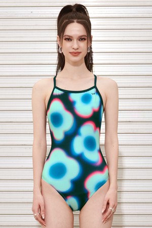 스웨이브 바이닐 플라워 크로스백 탄탄이 그린 (SWD1WS027)_GREEN-a