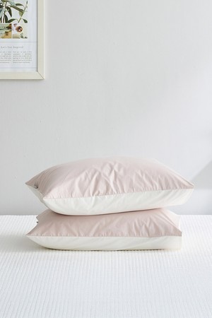 구스온 딥슬립 구스 호텔 베개+아이비 핑크베이지 호텔 베개커버 2SET