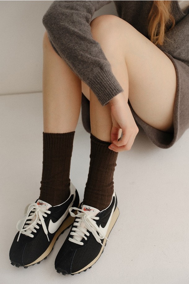 BLANK03 - 양말 - essential cotton rib socks (4colors)