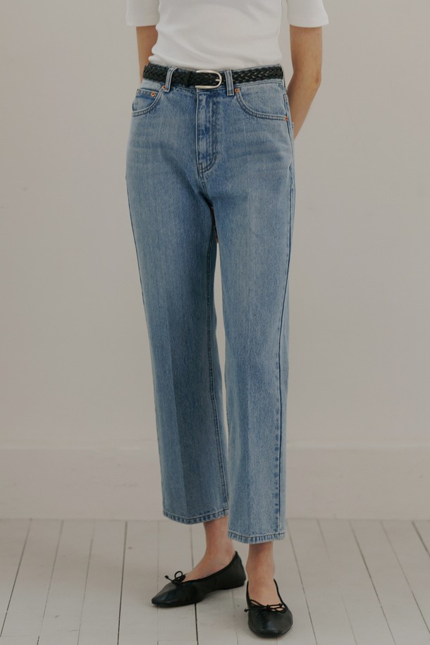 BLANK03 - 데님 - classic cropped jeans (light blue)