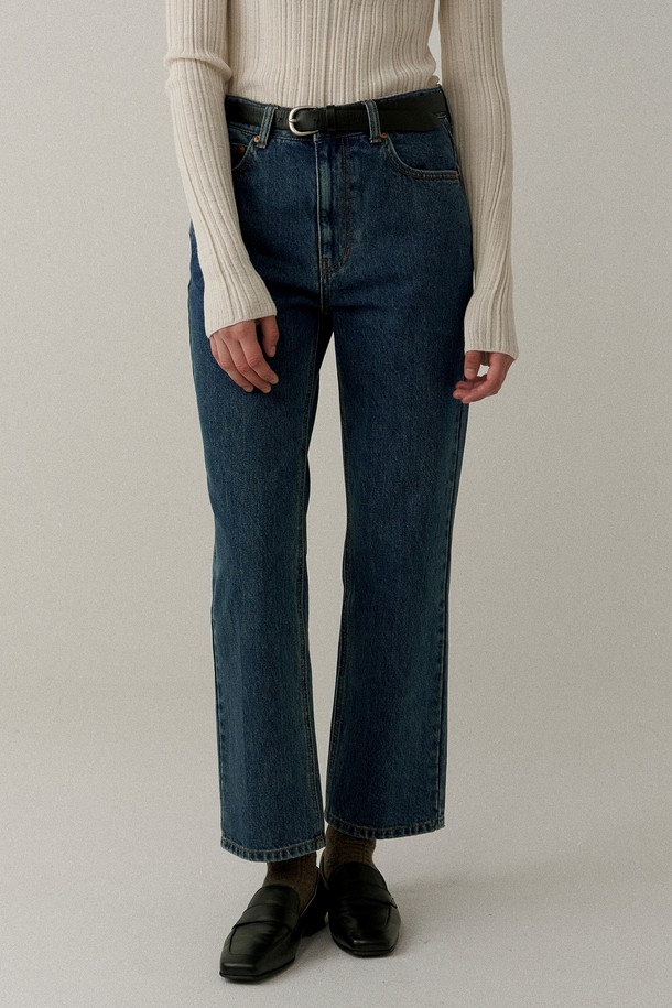 BLANK03 - 데님 - classic cropped jeans (classic blue)