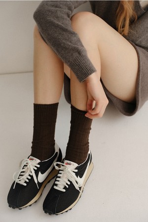 essential cotton rib socks (4colors)