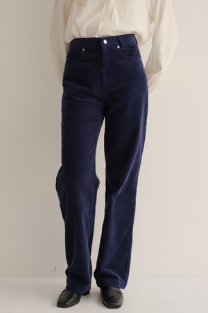 straight-fit corduroy pants (navy)