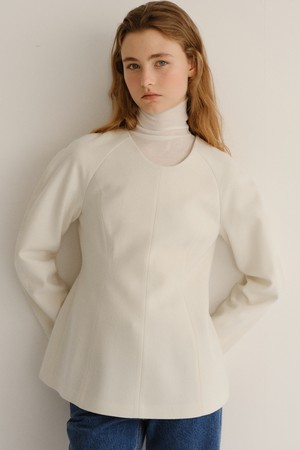 wool silhouette blouse (ivory)