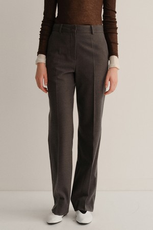 wool boot cut pants (charcoal)