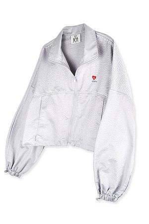 엠보싱 하트 숏 점퍼 (Gray)_GREY-a