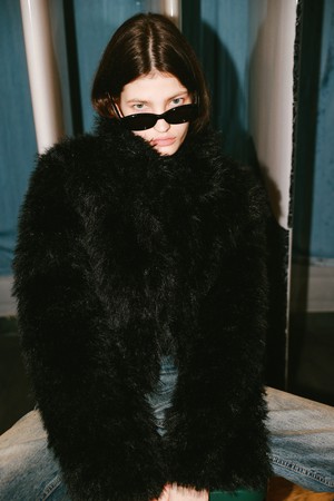 헤어리 퍼 자켓 (Black)_BLACK-a