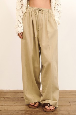 내추럴 코튼 스트링 팬츠 (Light Khaki)_KHAKI-a