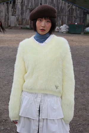 소프트 앙고라 브이넥 니트 (Lemon)_YELLOW-a