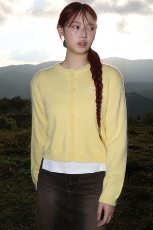 에센셜 웨이브 니트 가디건 (Yellow)_YELLOW-a