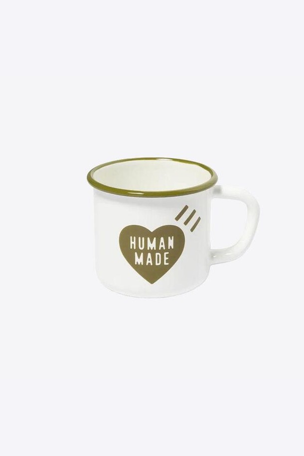 HUMAN MADE - 기타소품 - 휴먼메이드 에나멜 머그 컵 400ml (올리브드랩) HM25GD148