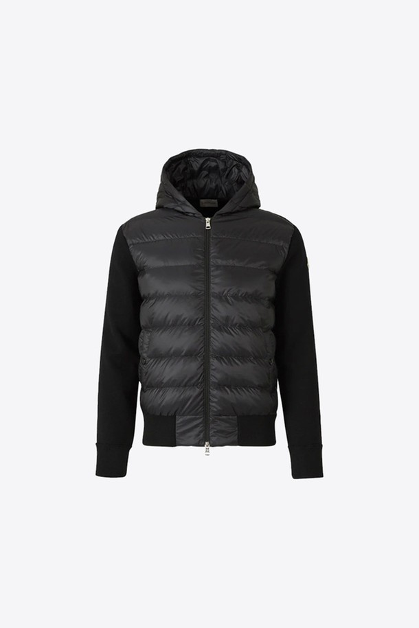 MONCLER - 다운/패딩 - 몽클레어 남성 암로고 패딩 울 믹스 후드 자켓 (블랙) 9B00022 M1131 999