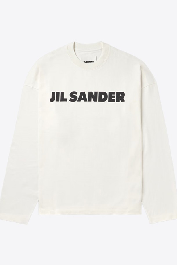 JIL SANDER - 긴팔티셔츠 - 질샌더 남성 스티프 라이트웨이트 코튼 롱 슬리브 티셔츠 (내츄럴) J22GC0136 J45148 102