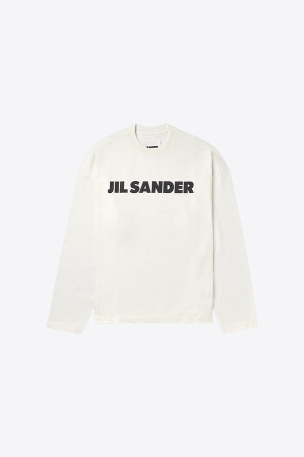 JIL SANDER - 긴팔티셔츠 - 질샌더 남성 스티프 라이트웨이트 코튼 롱 슬리브 티셔츠 (내츄럴) J22GC0136 J45148 102