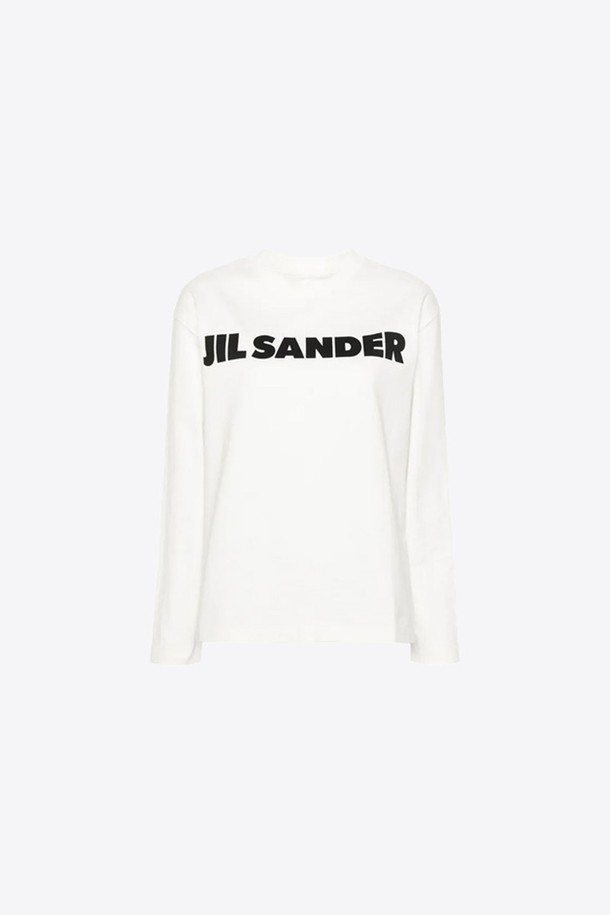 JIL SANDER - 긴소매 티셔츠 - 질샌더 여성 로고 롱 슬리브 티셔츠 (내츄럴) J02GC0107 J45148 102