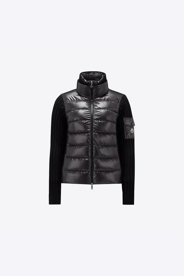 MONCLER - 패딩 - 몽클레어 여성 암로고 패딩 울 믹스 자켓 (블랙) 9B00024 M1131 999