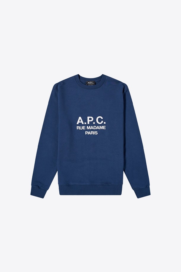 A.P.C. - 긴팔티셔츠 - 아페쎄 남성 APC 로고 맨투맨 (네이비) COEBH H27500 IAJ