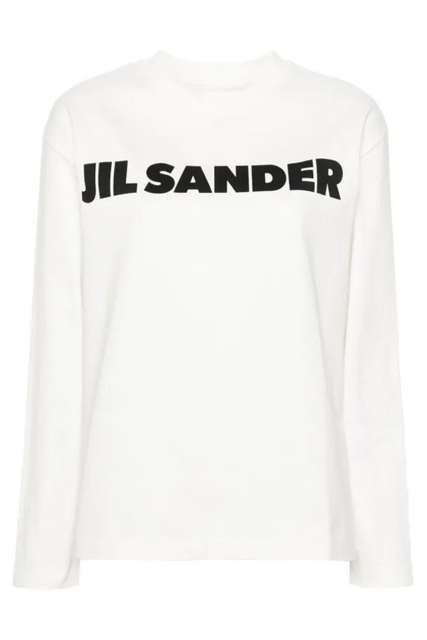 JIL SANDER - 긴소매 티셔츠 - 질샌더 여성 로고 롱 슬리브 티셔츠 (내츄럴) J02GC0107 J45148 102