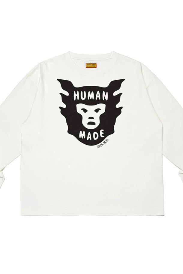 HUMAN MADE - 긴팔티셔츠 - 휴먼메이드 데일리 롱슬리브 티셔츠 (화이트) HM28CS1005