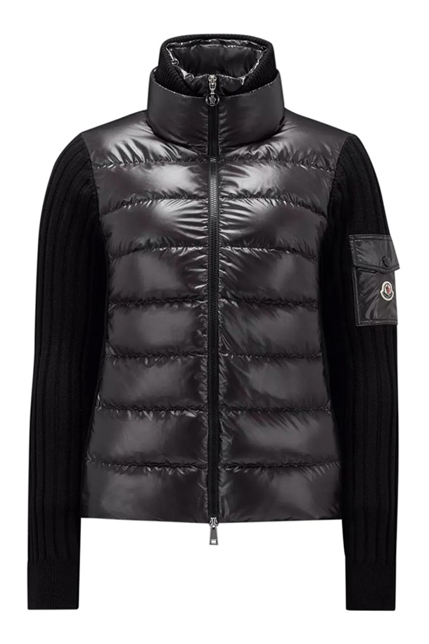 MONCLER - 패딩 - 몽클레어 여성 암로고 패딩 울 믹스 자켓 (블랙) 9B00024 M1131 999