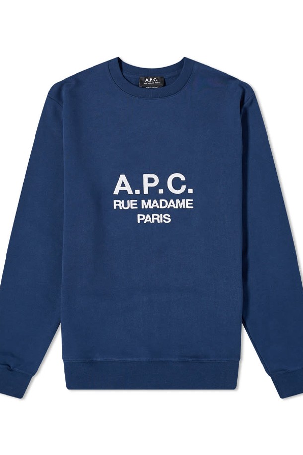 A.P.C. - 긴팔티셔츠 - 아페쎄 남성 APC 로고 맨투맨 (네이비) COEBH H27500 IAJ