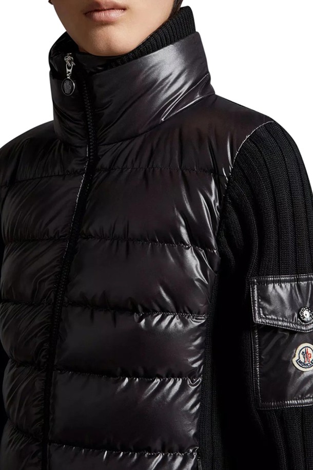 MONCLER - 패딩 - 몽클레어 여성 암로고 패딩 울 믹스 자켓 (블랙) 9B00024 M1131 999