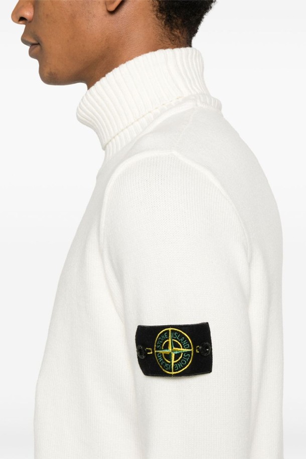 STONE ISLAND - 스웨터 - 스톤아일랜드 남성 코튼 터틀넥 니트 내추럴 8115505A2 V0099