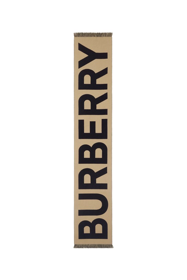 BURBERRY - 스카프/머플러 - 버버리 로고 울 자카드 머플러 스카프 (베이지블랙) 8057147