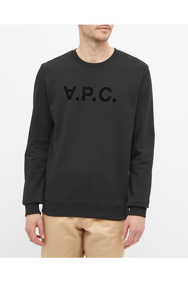 A.P.C. - 긴팔티셔츠 - 아페쎄 남성 VPC 로고 맨투맨 (블랙) COECQ H27378 LZZ