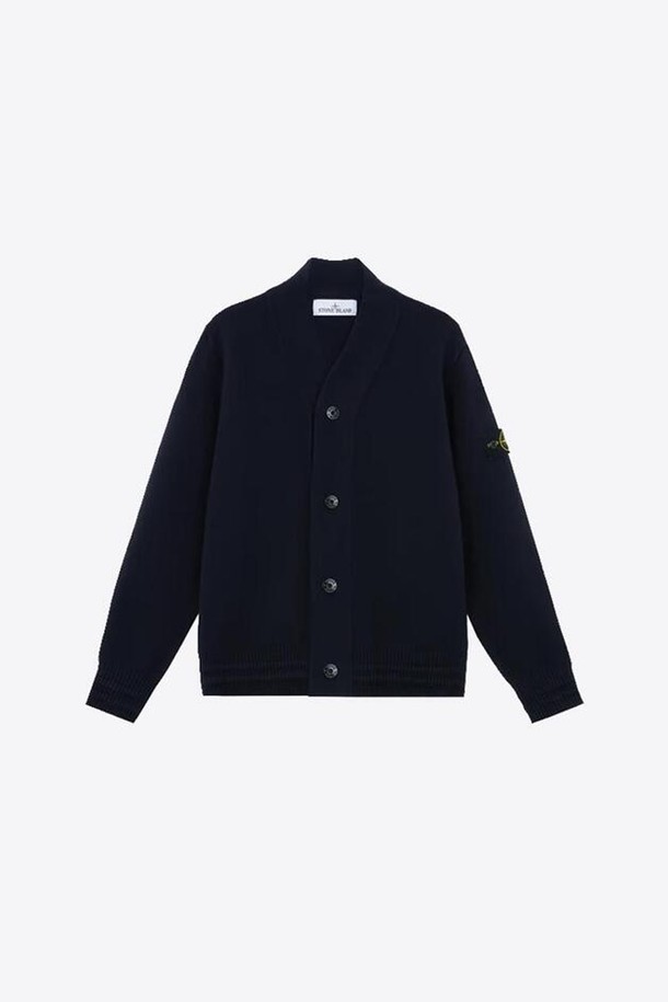 STONE ISLAND - 가디건 - 스톤아일랜드 남성 와펜 패치 루즈핏 버튼 가디건 네이비 8115556A2 V0020