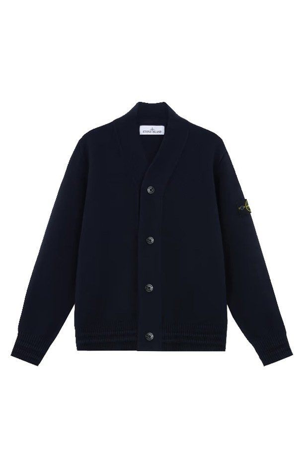 STONE ISLAND - 가디건 - 스톤아일랜드 남성 와펜 패치 루즈핏 버튼 가디건 네이비 8115556A2 V0020