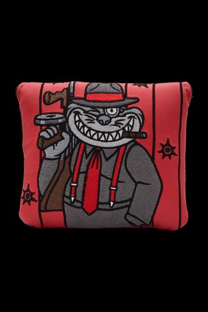 PINSTRIPE GANGSTER CAT CENTER-SHAFTED MALLET HEADCOVER_RED-a