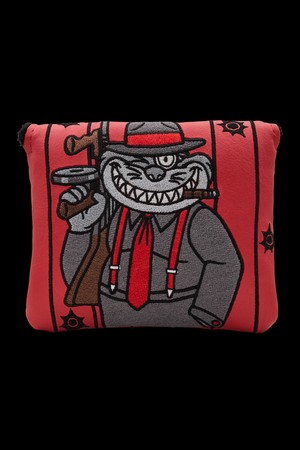 PINSTRIPE GANGSTER CAT MALLET HEADCOVER_RED-a