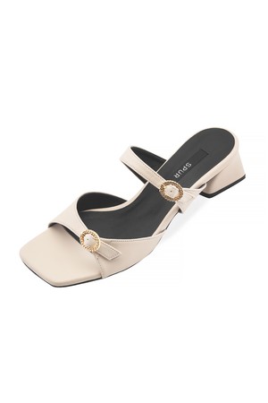 [리퍼브] Gold Buckle 뮬 샌들 5cm -SS8046 (2color)