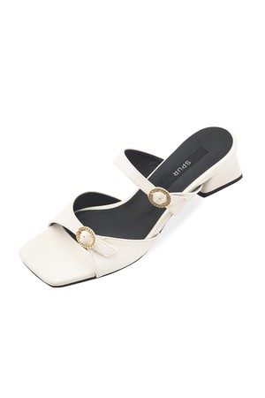 [리퍼브] Gold Buckle 뮬 샌들 5cm -SS8046 (2color)