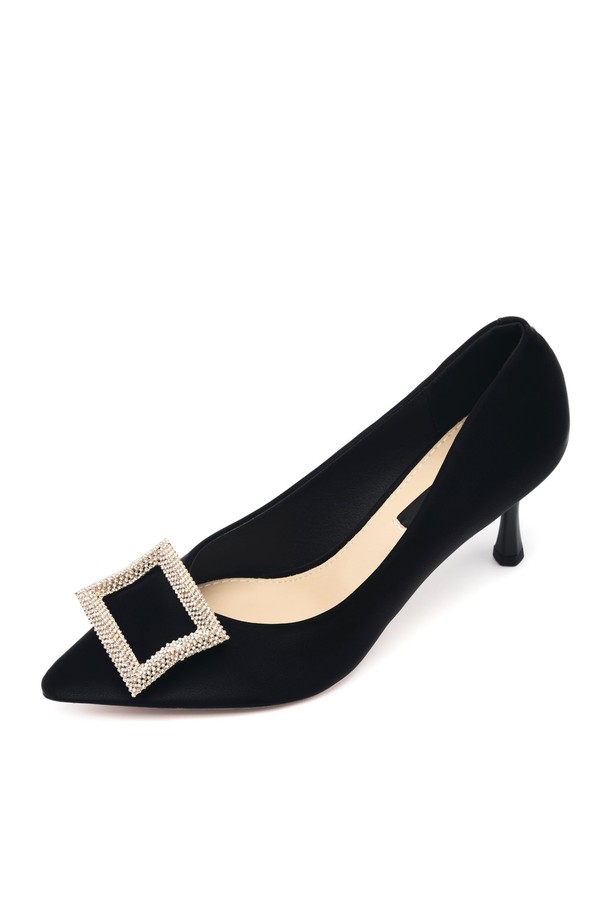 SPUR - 펌프스 - Jade Square Crystal Pumps Heel -UA9007 (3color)