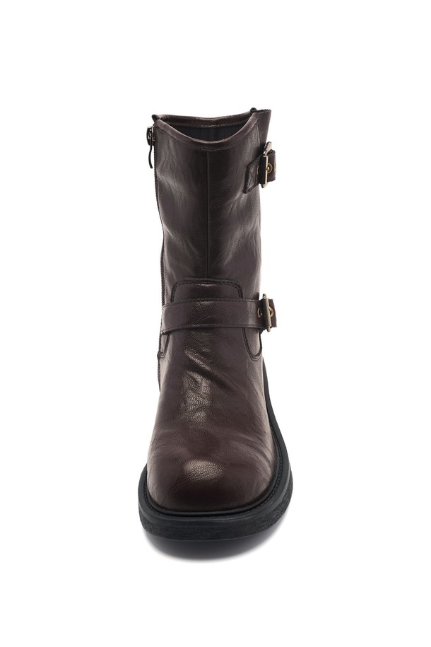 SPUR - 부츠/워커 - Wrinkle Cow Leather Biker Boot -UA9061 (2color)