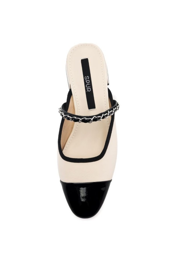 SPUR - 슬리퍼/뮬 - Enamel Toe Chain Mule -US9035 (2color)